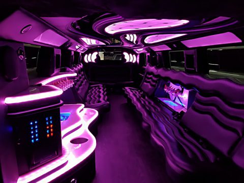 Neon lights on limo