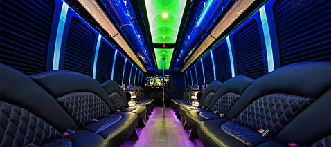 Stripper poles on party bus