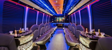 Custom interiors on bus